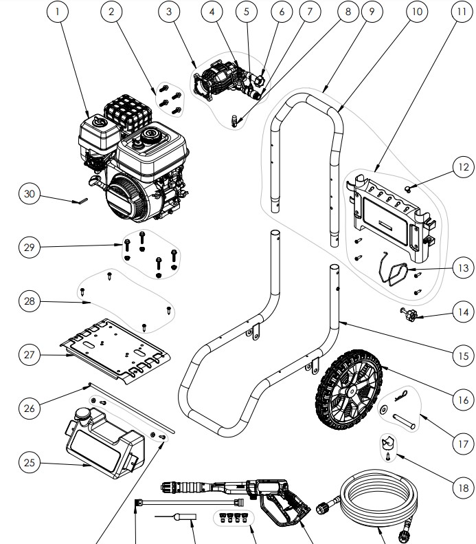 Craftsman 3200 psi Pressure Washer CMXGWFN061325 Parts manual